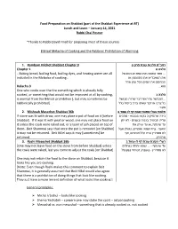 Food Preparation on Shabbat (Part of the Shabbat Experience at BT) Lunch and Learn – January 14, 2021 Rabbi Chai Posner
