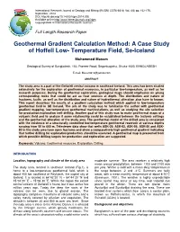 Geothermal Gradient Calculation Method: a Case Study of Hoffell Low- Temperature Field, Se-Iceland