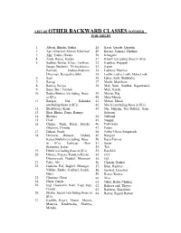 List of Other Backward Classesnotified