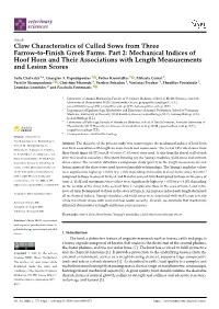 Mechanical Indices of Hoof Horn and Their Associations with Length Measurements and Lesion Scores