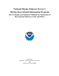 MRIP Survey Design and Statistical Methods