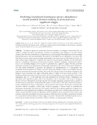 Predicting Foundation Bunchgrass Species Abundances: Model-Assisted Decision-Making in Protected-Area Sagebrush Steppe 1, 2 3 3 4 THOMAS J