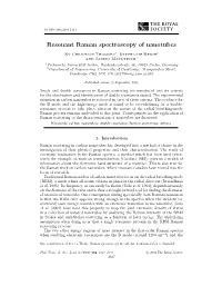 Resonant Raman Spectroscopy of Nanotubes