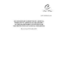 Second Report Submitted by Armenia Pursuant to Article 25, Paragraph 1 of the Framework Convention for the Protection of National Minorities