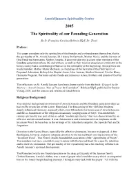 Spirituality of the Founding Generation