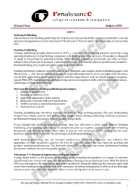 B.Com I Year Subject: DTP