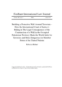 Building a Protective Wall Around Terrorists