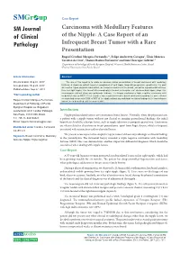 Carcinoma with Medullary Features of the Nipple: a Case Report of an ISSN: 2576-778X Infrequent Breast Tumor with a Rare Presentation
