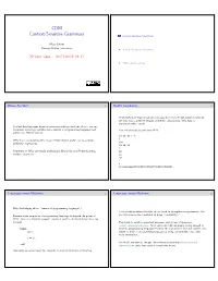 CDM Context-Sensitive Grammars
