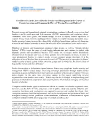 Good Practices in the Area of Border Security and Management in the Context of Counterterrorism and Stemming the Flow of “Foreign Terrorist Fighters”