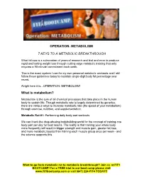 How “Metabolic” Is Your Workout?