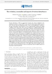 On Western Disturbances and Mentioned Wds by Speciﬁc Date