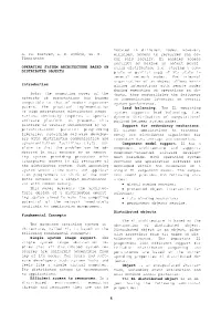 Operating System Architecture Based on Distributed Objects