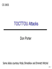 TOCTTOU Attacks