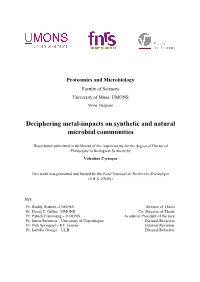Deciphering Metal-Impacts on Synthetic and Natural Microbial Communities