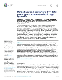 Defined Neuronal Populations Drive Fatal Phenotype in a Mouse Model