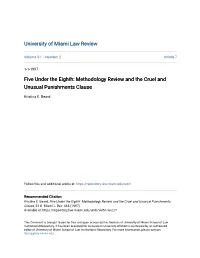Methodology Review and the Cruel and Unusual Punishments Clause