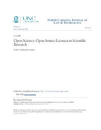 Open Source Licenses in Scientific Research Andres Guadamuz Gonzalez
