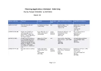 Planning Applications Validated - Valid Only for the Period:-10/12/2018 to 16/12/2018