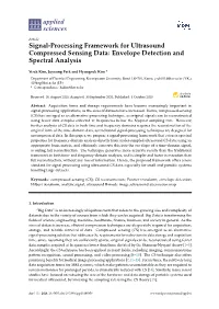 Signal-Processing Framework for Ultrasound Compressed Sensing Data: Envelope Detection and Spectral Analysis