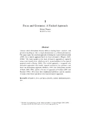 Focus and Givenness: a Uniﬁed Approach Michael Wagner Mcgill University