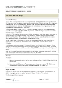 MD2730 Title: March 2021 Fares Changes Executive Summary