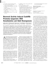 Neuronal Activity–Induced Gadd45b Promotes Epigenetic DNA