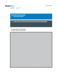 3-1 Status of Radiological Protection Technologies and Operational