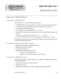 AMD APP SDK V2.9.1 Developer Release Notes