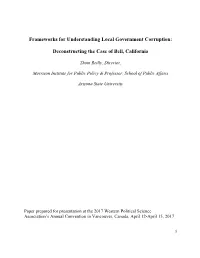 Frameworks for Understanding Local Government Corruption