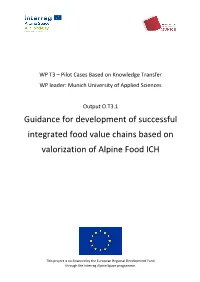 Guidance for the Development of Successful Integrated Value Chains