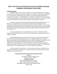 Policy on the Use of Non-Native Plants in Cornell Botanic Gardens’ Accessioned Collections