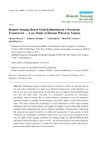 Remote Sensing Based Yield Estimation in a Stochastic Framework — Case Study of Durum Wheat in Tunisia