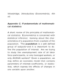 Wooldridge, Introductory Econometrics, 4Th Ed. Appendix C