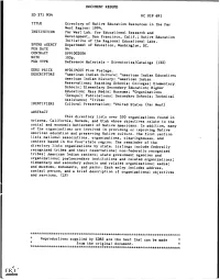 Directory of Native Education Resources in the Far West Region: 1994