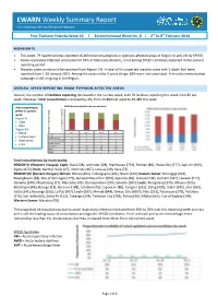 EWARN Weekly Summary Report Early Warning Alert and Response Network