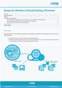 Ezeep for Windows Virtual Desktop (Preview)