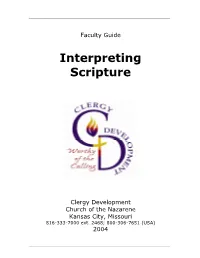 Interpreting Scripture
