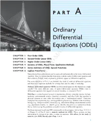 Ordinary Differential Equations (Odes)