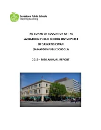Saskatoon Public Schools Annual Report 2019-20