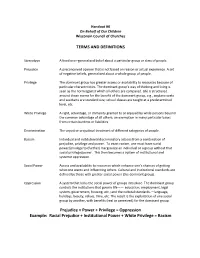 TERMS and DEFINITIONS Prejudice +