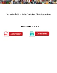 Verbalise Talking Radio Controlled Clock Instructions