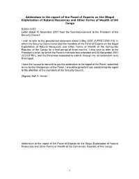 Addendum to the Report of the Panel of Experts on the Illegal Exploitation of Natural Resources and Other Forms of Wealth of DR Congo