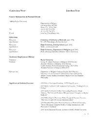 Curriculum Vitae: Jonathan Tran