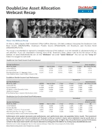 Doubleline Asset Allocation Webcast Recap