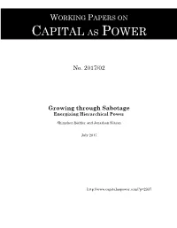 Growing Through Sabotage Energizing Hierarchical Power