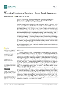 Measuring Farm Animal Emotions—Sensor-Based Approaches