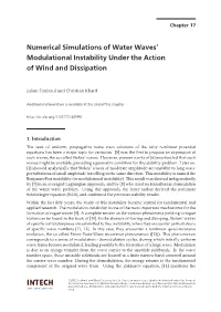 Numerical Simulations of Water Waves' Modulational Instability