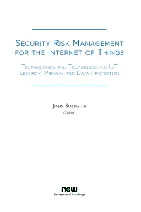 Security Risk Management for the Internet of Things