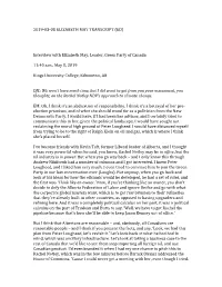 2019-03-08 Elizabeth May Transcript (Ed)